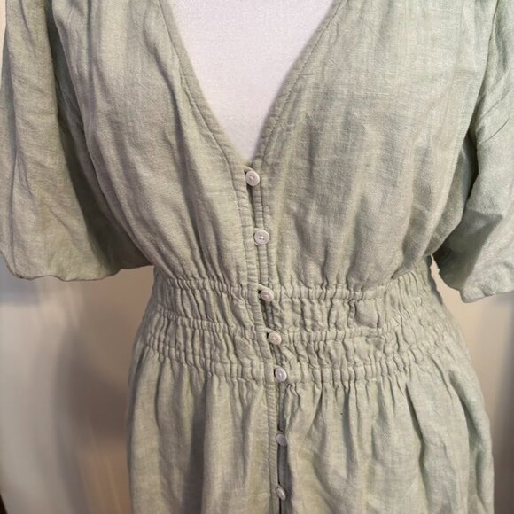 NEW MADEWELL Ruffle Sophia Dress (Linen & Viscose) - Size Large - Picture 2 of 13